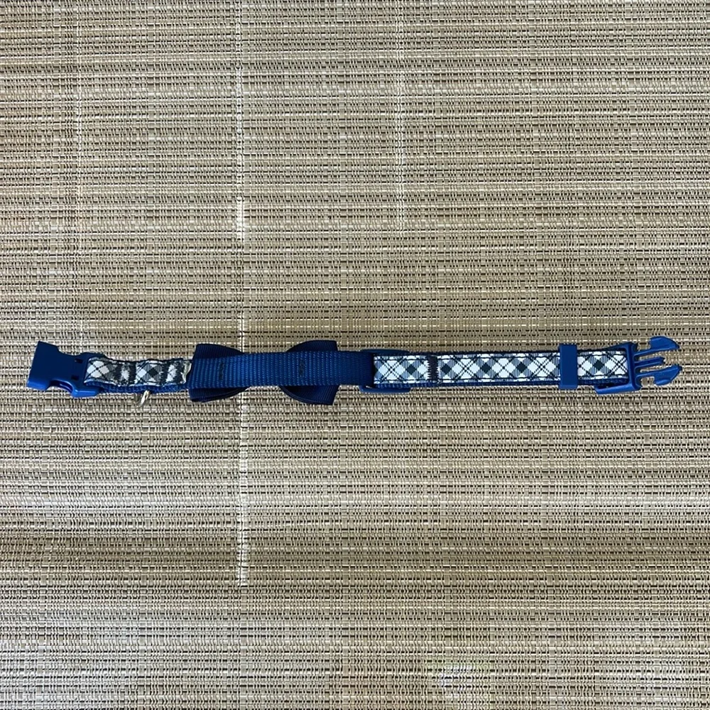 Dog Collar Adjustable Length Blue Small